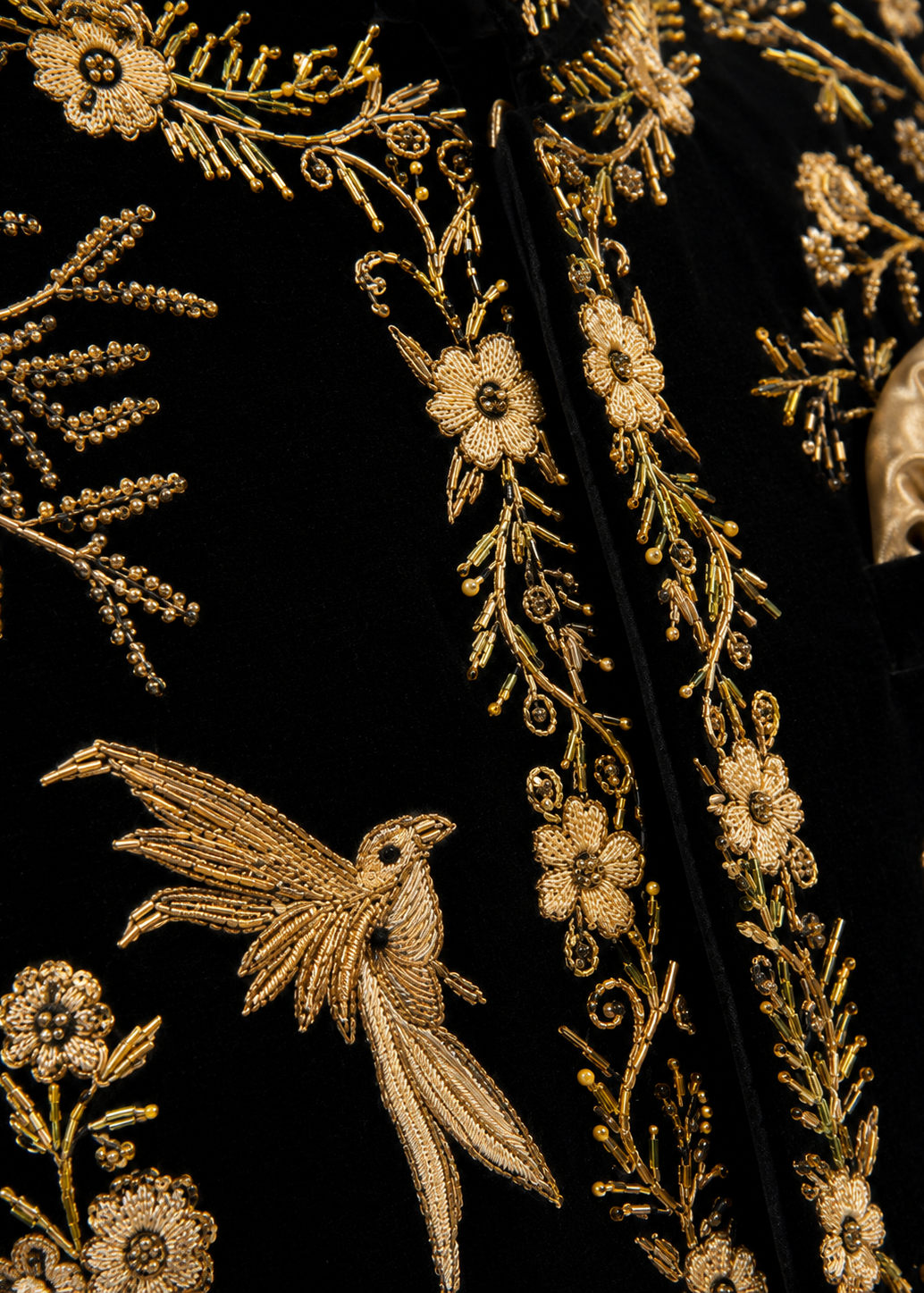 Hand Embroidered Black Bandhgala for Wedding