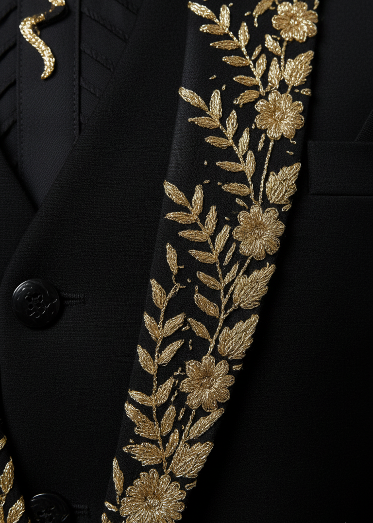Zardozi Gold Emroidered Black Tuxedo